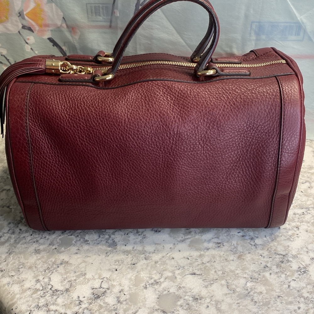 Gucci SoHo Bordeaux Leather Bowler Boston Bag Interlocking GG With COA and Dusty - Picture 4 of 15